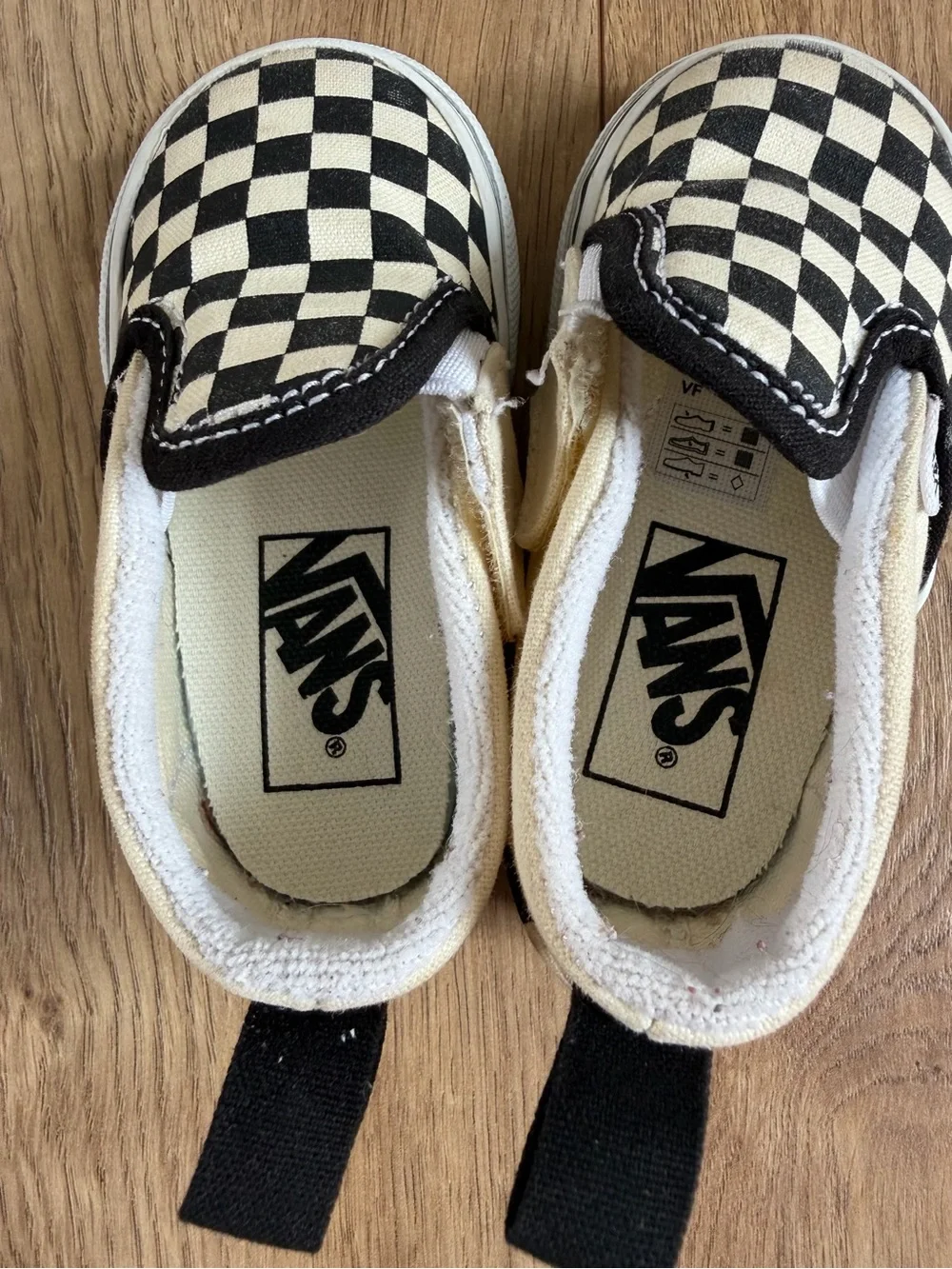 Vans Black & White Checkered Slip On Shoes Toddler Size 4.5